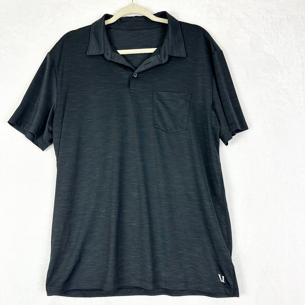Vuori Men's Zephyr Polo Shirt Size Large Black Performance